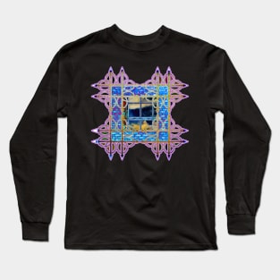 Blue Brick Sky Window Long Sleeve T-Shirt